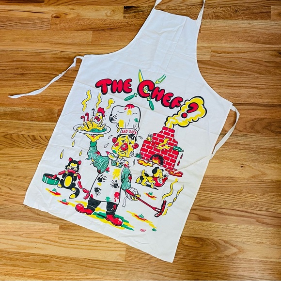 RARE Vintage 1950s “The Chef?” Sad Sack Apron Cartoon Kitschy Funny Retro MCM